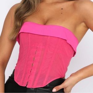 White Fox Pink Corset Top